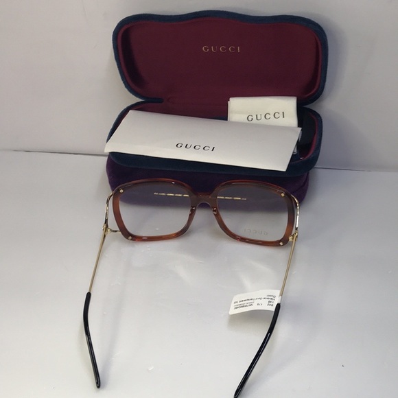 💯 - New Authentic GUCCI GG0648O square-frame tortoiseshell optical glasses - Picture 14 of 16
